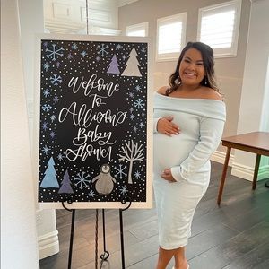 BOOHOO Blue Maternity Dress